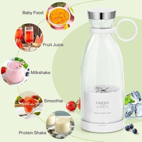 Portable Mini Blender – USB Rechargeable Smoothie & Juice Maker (380ML)