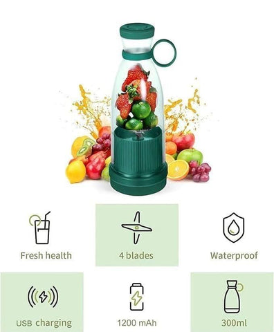 Portable Mini Blender – USB Rechargeable Smoothie & Juice Maker (380ML)